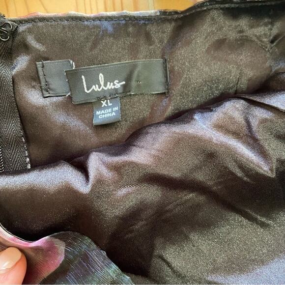 NWOT Lulus Valiant Charmer Black Floral Print Tie-Strap Tiered Midi Dress - Picture 5 of 9